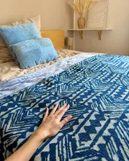 Kuscheldecke SHIVPURI Baumwolle 130 x 180 cm Blau_982534
