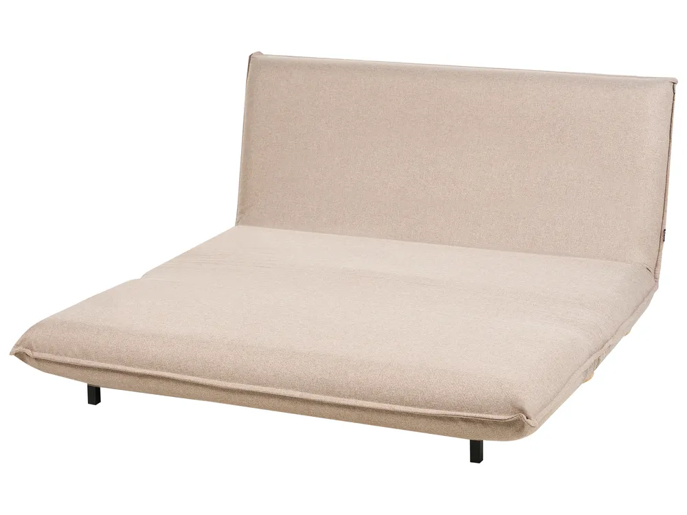 Schlafsofa 2-Sitzer ABISKO Kunstleinen Beige_1030851