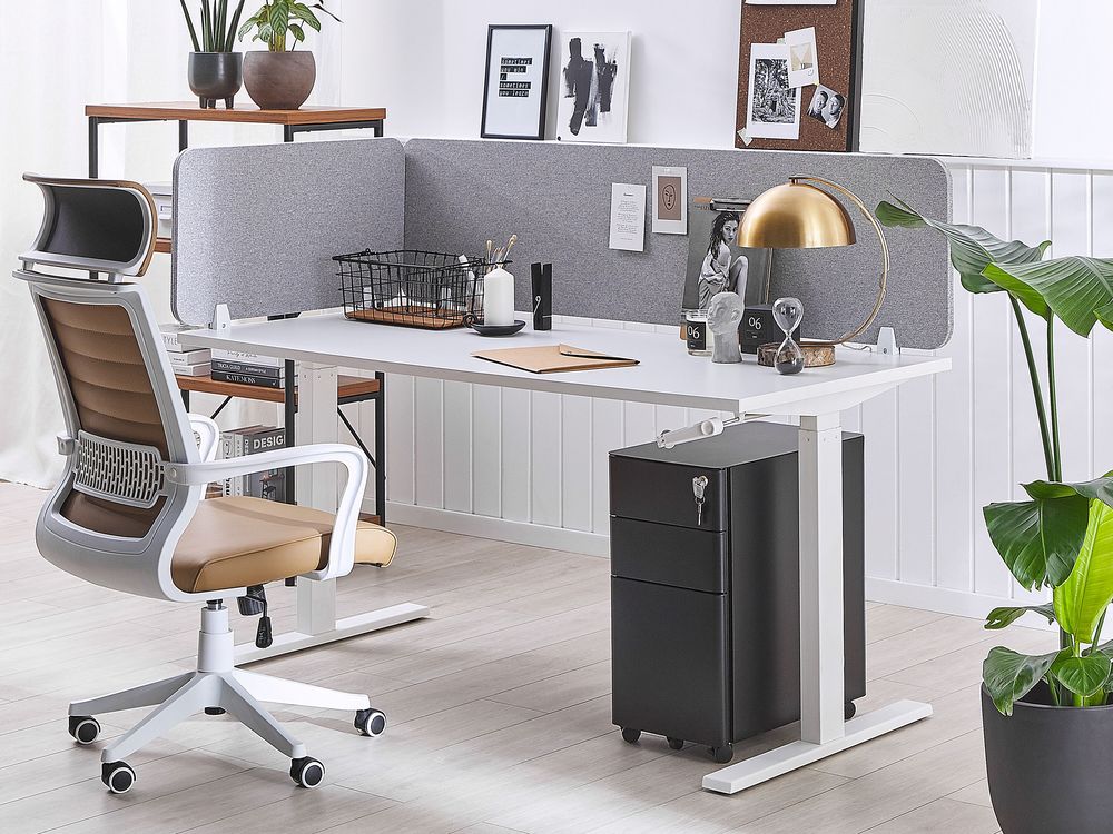 Desk Screen WALLY 120 x 40 cm Light Grey