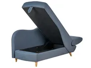 Right-Hand Chaise Longue MERI with Storage Faux Linen Dark Blue_881337