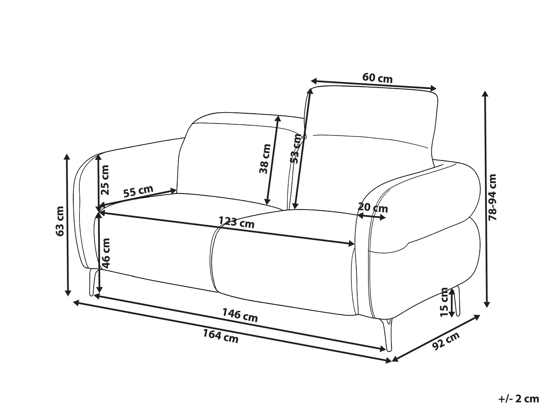Sofa 2 Seater ARTUNA Boucle Beige_1045391