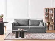 Sofa Bed 3 Seater BLEIK with Storage Chenille Light Grey_944953