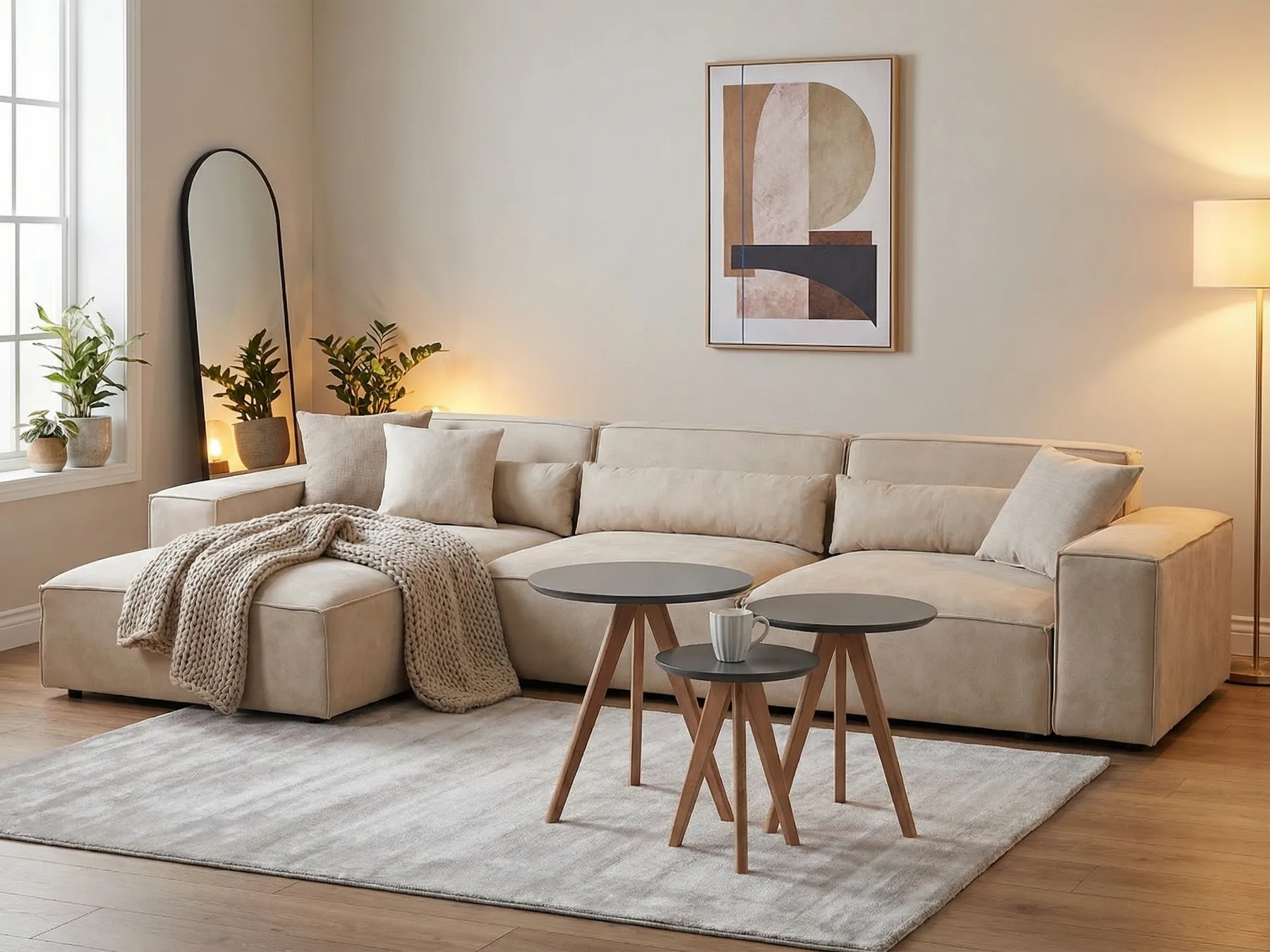 Set of 3 Coffee Tables VEGAS Grey_1051078