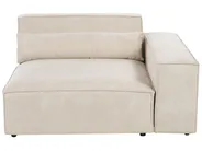 Modul Ecksofa 4-Sitzer HELLNAR mit Ottomane Samtstoff Hellbeige rechtsseitig_911172