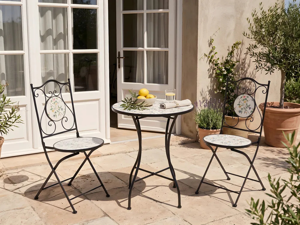 Bistro Set COLLIO Metall Schwarz