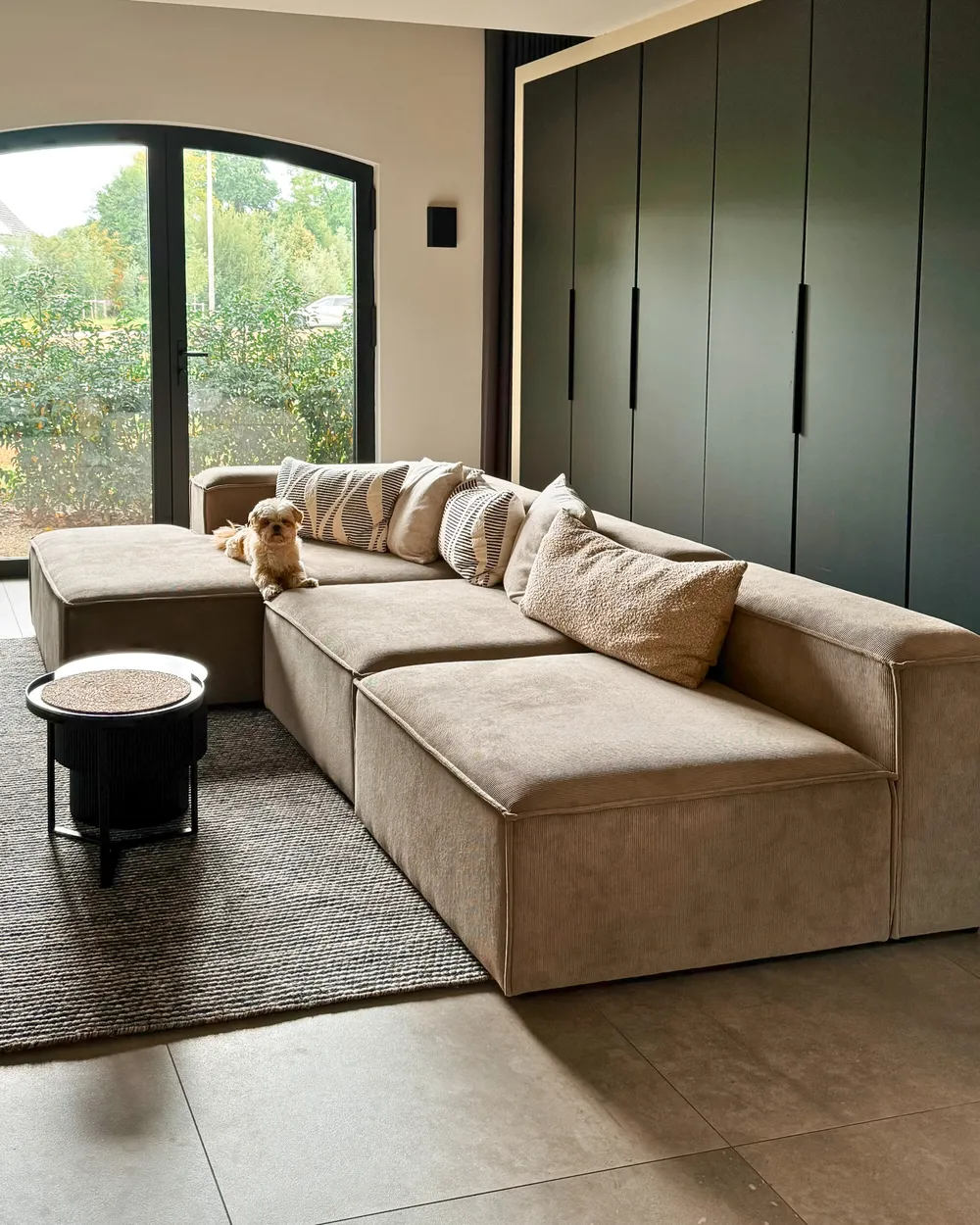 Modul Ecksofa 4-Sitzer ARDAL Cord Hellbraun rechtsseitig_1018083