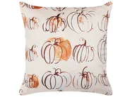 Dekokissen 2er Set CUCURBITA 45 x 45 cm Samtstoff Beige Pflanzenmuster_830070