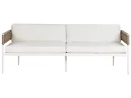 Lounge Set mit Tisch 5-Sitzer SERLA Metall Weiß_930769