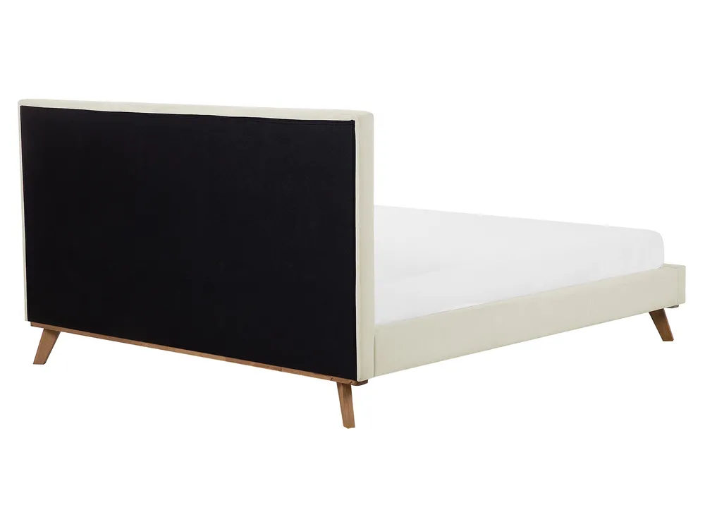 Bed Chenille TALENCE 160 x 200 cm (EU King Size) Light Beige_732370