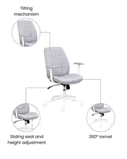 Office Chair CARLTON Fabric Grey_1059689