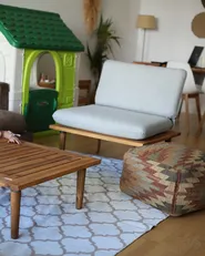 Lounge Set mit Tisch 2-Sitzer FRASCATI modular zertifiziertes Akazienholz Hellgrau_884936