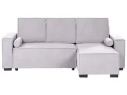 Corner Sofa Bed 3 Seater EDANE with Storage Fabric Grey Left Hand_1057214
