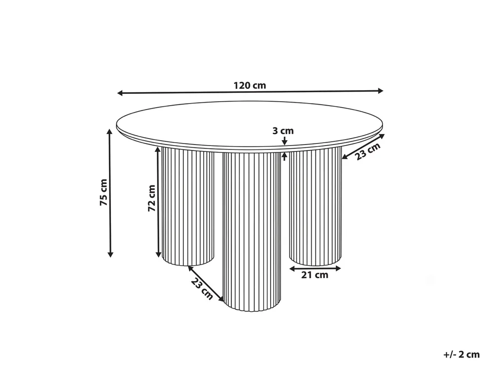 Esstisch TULEMALU Weiß 120 cm 120 cm_1085843