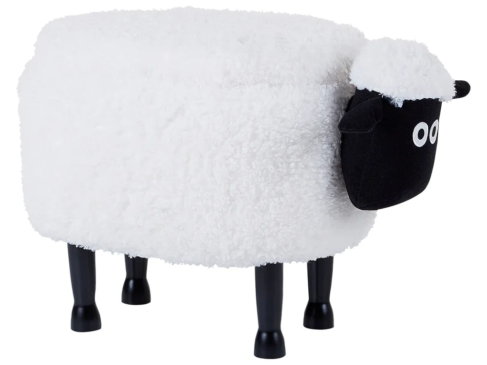 Tierhocker mit Stauraum SHEEP Schaf Stoff Weiß