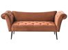 Chaiselongue NANTILLY Samtstoff Goldbraun