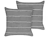 Dekokissen 2er Set MILAS 50 x 50 cm Leinen Grau Streifenmuster