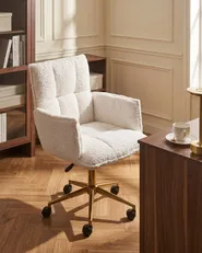 Desk Chair MANULU Boucle White_1065150