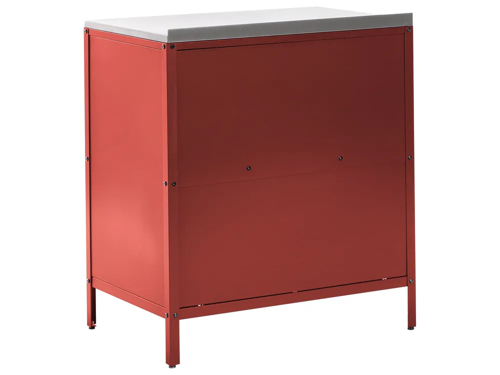 Outdoor-Küchenschrank VILAMA Rot Metall_1052141