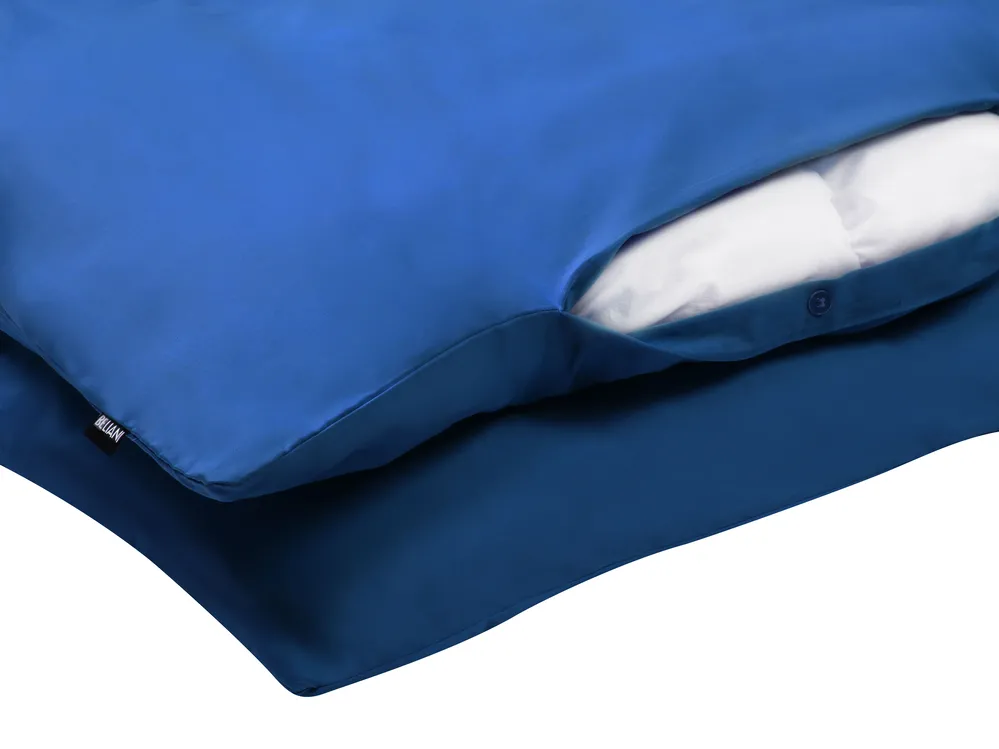 Bettwäsche-Set HARMONRIDGE 220 x 240 cm Baumwollsatin Dunkelblau_815032
