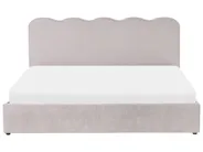 Bett mit Stauraum NANTERRE Chenillegewebe Taupe 180 x 200 cm_1019599