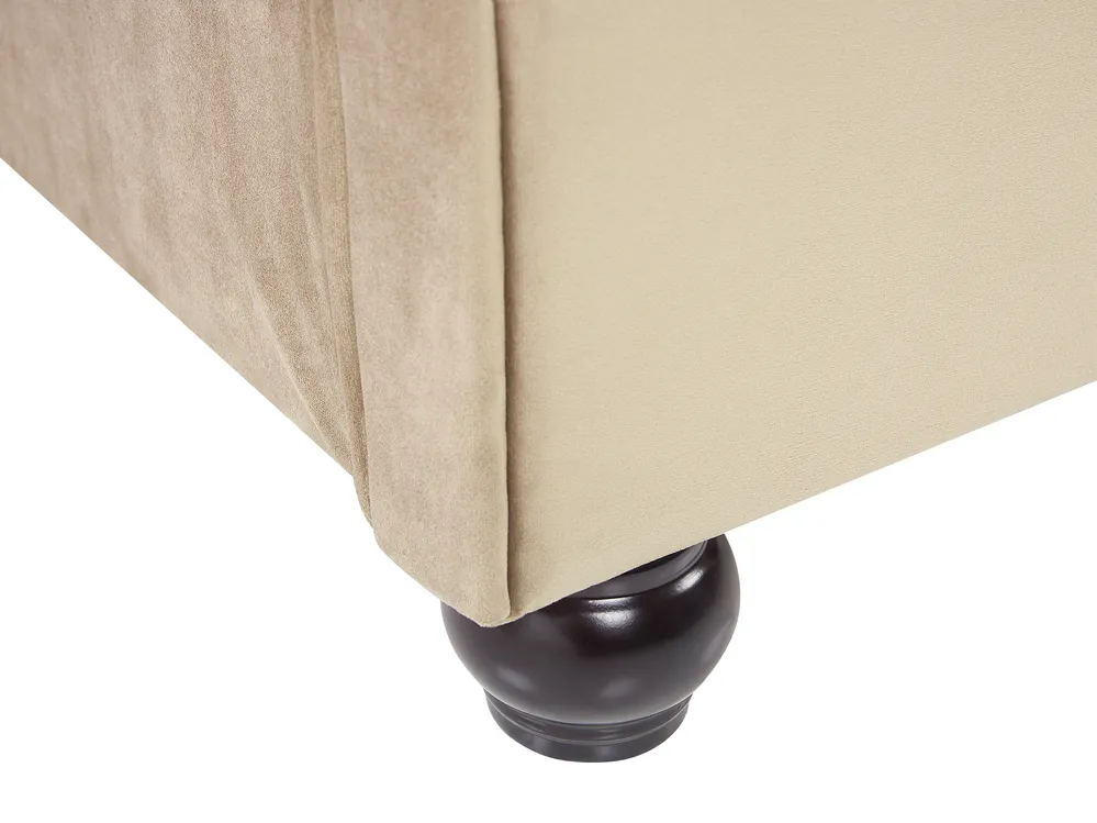 Wasserbett Samtstoff AVALLON 180 x 200 cm Beige_846948