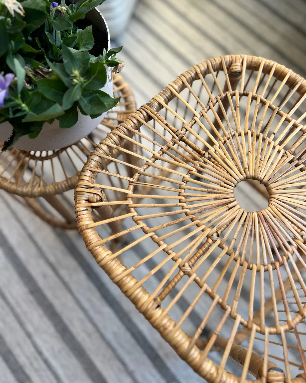 Lounge Set mit Tisch 3-Sitzer MARATEA/CESENATICO Rattan Naturfarben_1005562