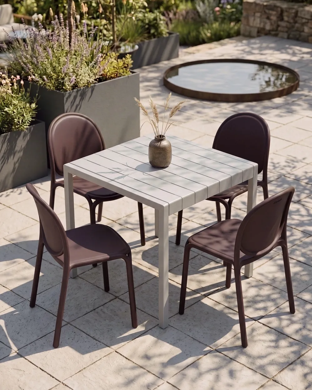 Gartenstuhl 4er Set BRUGNELLO Braun