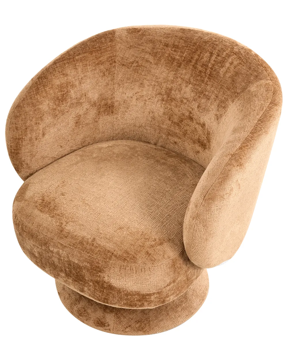 Swivel Armchair LIEKSA Chenille Golden Brown_1027621