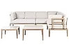 Garten Ecksofa mit Tisch 6-Sitzer RIMA modular Metall Hellbeige linksseitig