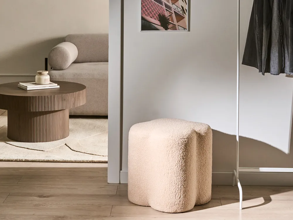 Pouf MANCOS Bouclé Beige