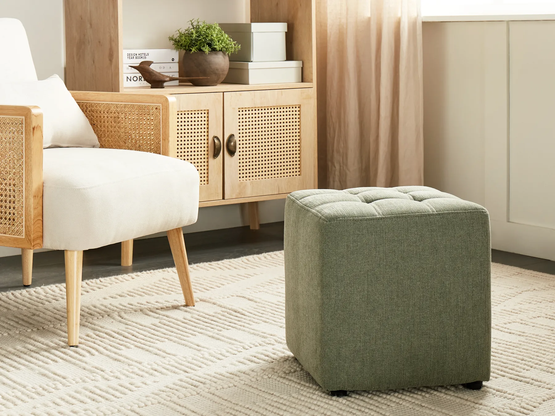 Pouffe KANSAS Fabric Green_924380