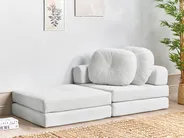 Single Sofa Bed OLDEN Corduroy Off-White_906499