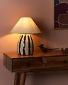 Tischlampe LUCHETTI Keramik Schwarz / Weiß