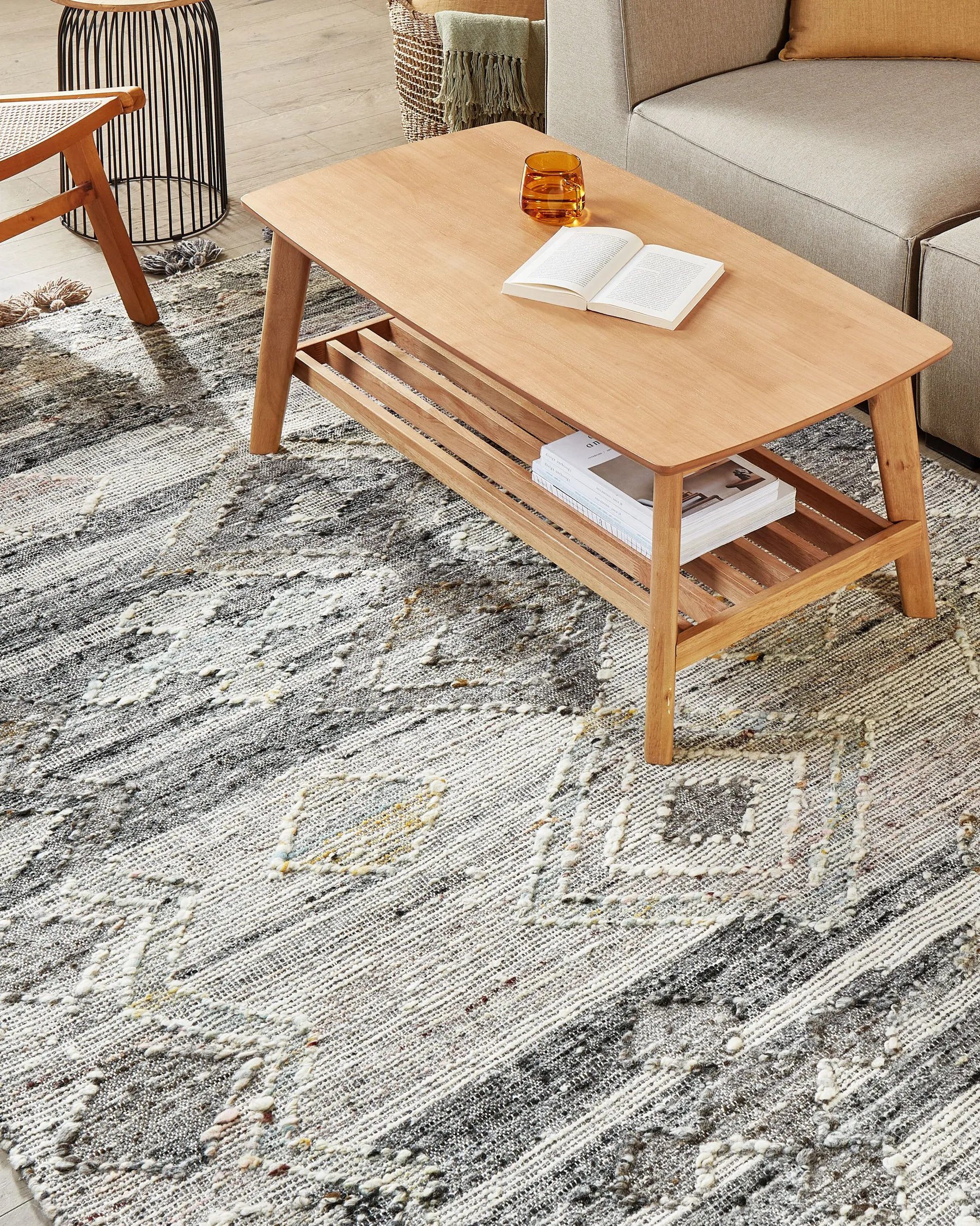 Teppich ARATASHEN Grau 160 x 230 cm Kelim Wolle_860045