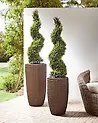 Set of 2 Plant Pots CEDRUS 37/45 cm PE Rattan Brown