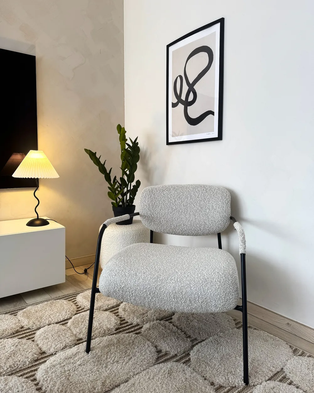 Armchair AUSVIKA Fabric Light Beige_1017744
