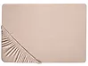 Spannbettlaken HOFUF 90 x 200 cm Baumwolle Beige