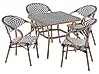 Gartenmöbel Set 4-Sitzer CASPRI Polyrattan Schwarz / Weiß