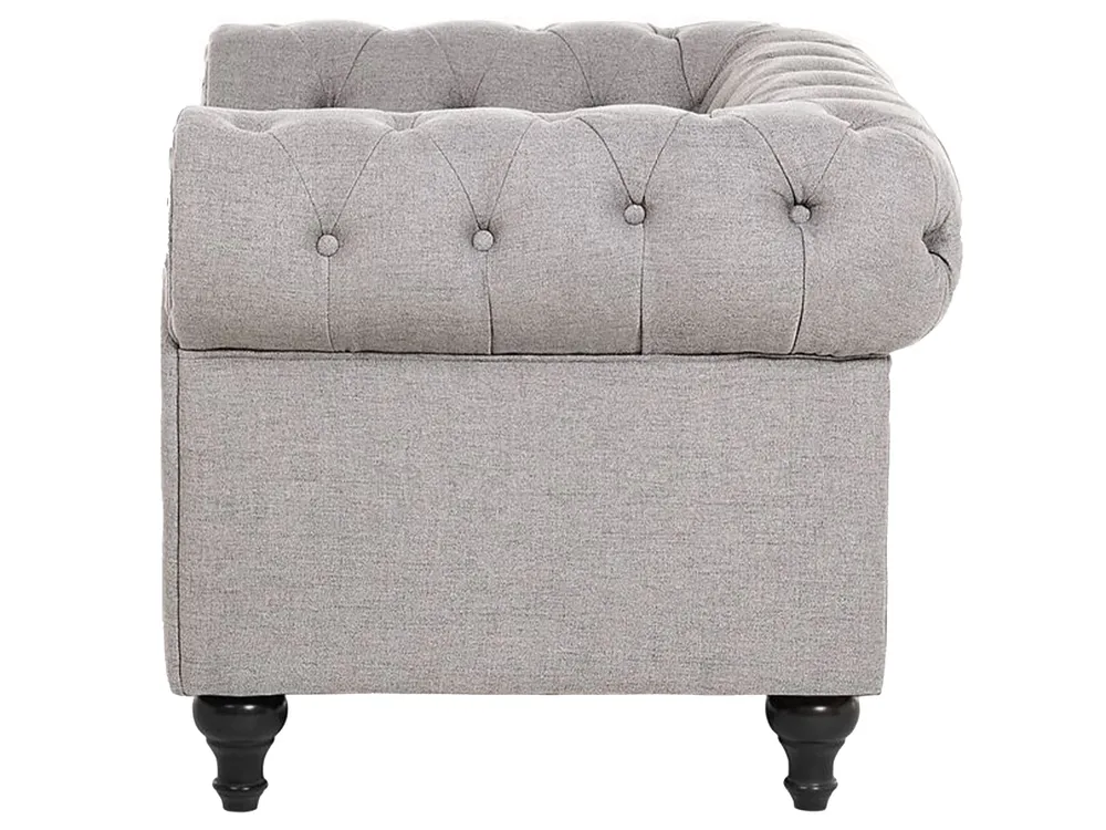 Living Room Set 4 Seater CHESTERFIELD Fabric Light Grey_797139