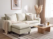 Ecksofa ELVENES Stoff Beige rechtsseitig_1149690