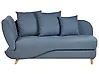 Linksseitige Chaiselongue MERI mit Stauraum Kunstleinen Dunkelblau