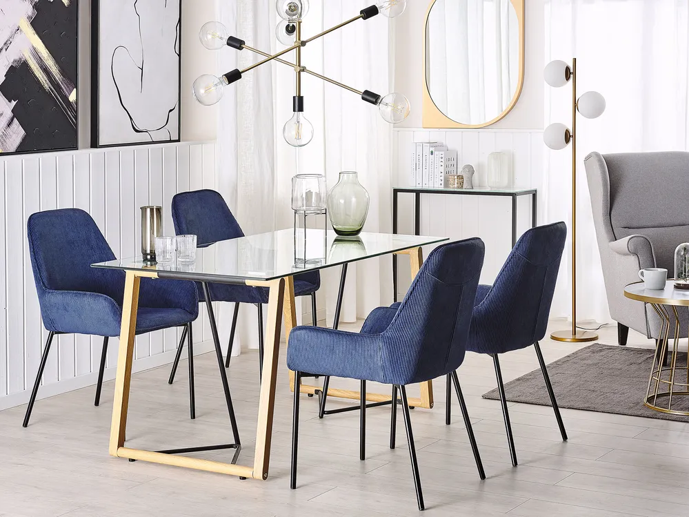 Esstisch TACOMA Hellbraun 140 cm 80 cm Sicherheitsglas
