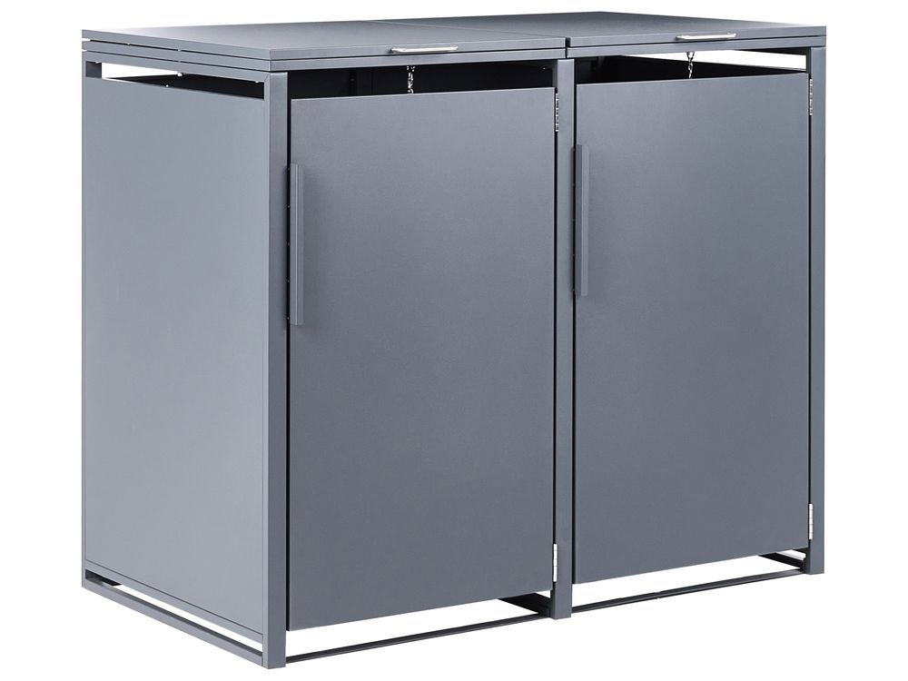 Double Wheelie Bin Store 480 L PIACENZA Metal Dark Grey