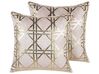 Dekokissen 2er Set CASSIA 45 x 45 cm Rosa Geometrisches Muster