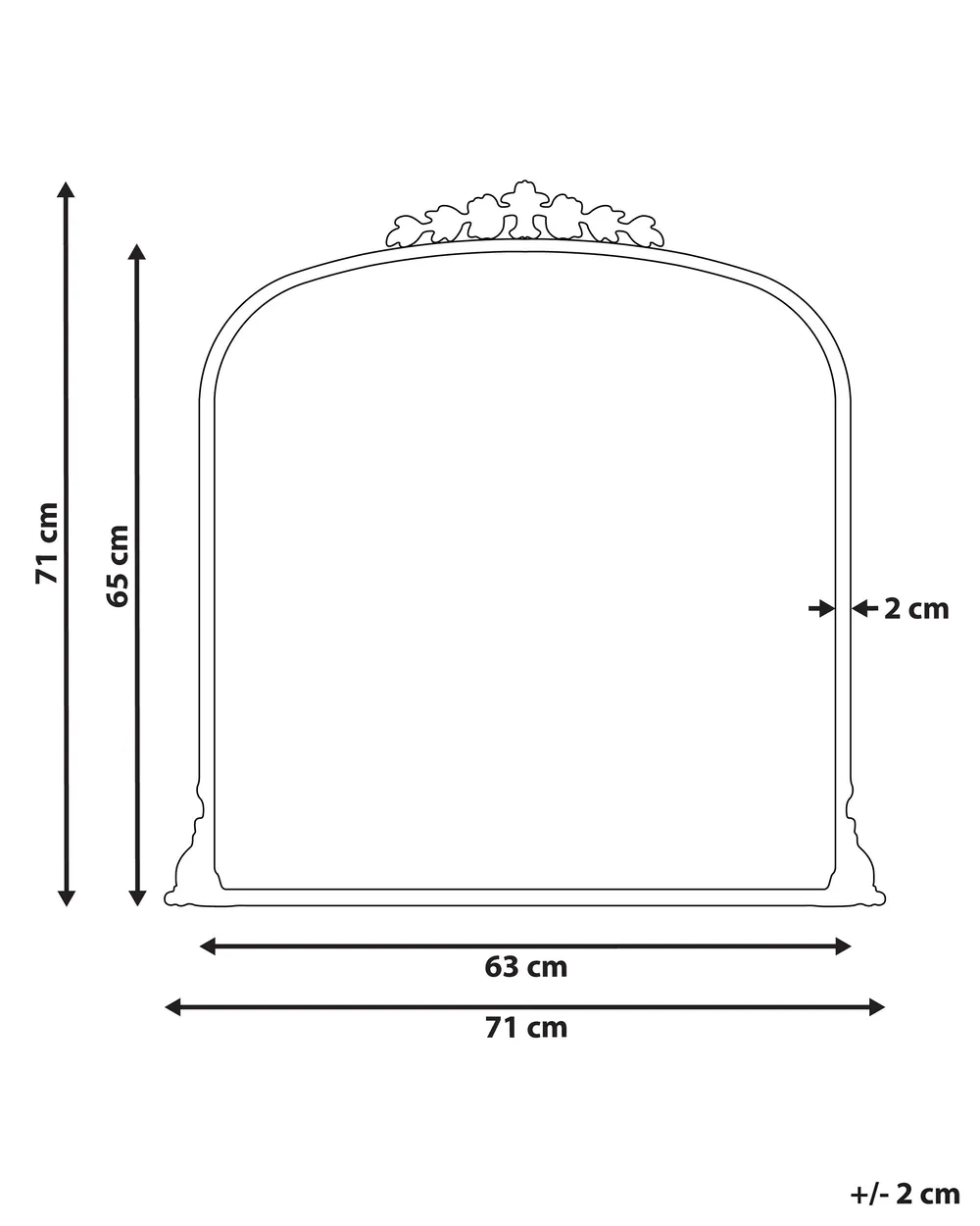 Wandspiegel LIVRY 71 cm 71 cm Metall Gold_900152
