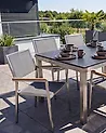 Gartenstuhl 4er Set GROSSETO Edelstahl Grau