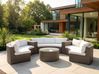 Lounge Set mit Tisch 9-Sitzer SEVERO Polyrattan Braun