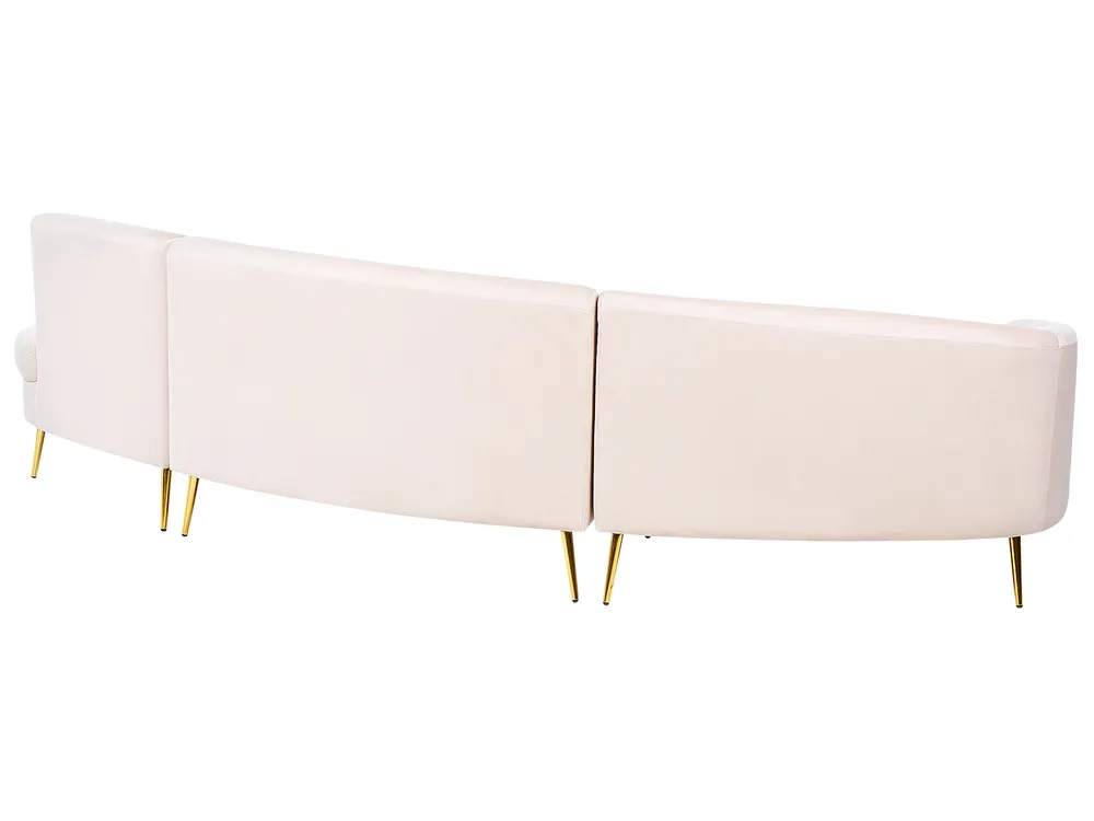 Halbrundes Sofa 4-Sitzer MOSS Samtstoff Hellbeige_851352