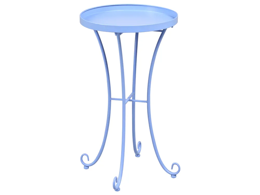 Outdoor Beistelltisch CAVINIA 40 cm 40 cm Metall Hellblau