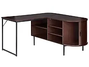 Corner Desk SOLARI 140 cm 140 cm Dark Brown_1191546